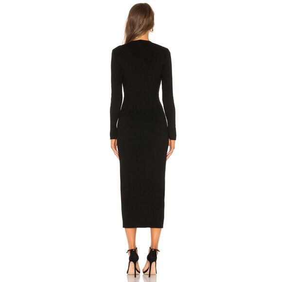 Revolve LPA Kavala Sweater Dress Wool Black Button Up Bodycon Long Sleeve Large - Picture 2 of 7